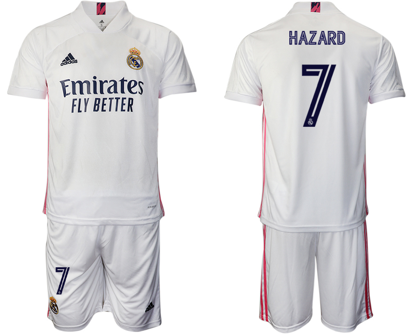 Men 2020-2021 club Real Madrid home #7 white Soccer Jerseys
